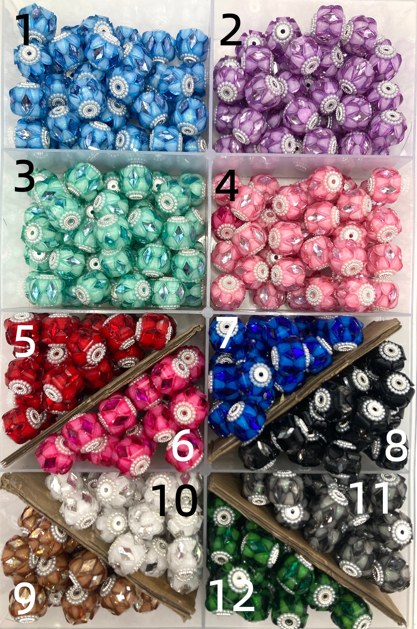 Fancy Beads Pumpkin beads Rhombus mirror Heart piece Pearl gasket Metal gasket beads Random Mix 20mm