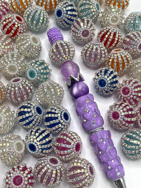 Acrylic beads Fancy Beads Pumpkin beads Pearl gasket Rhinestone Chain 22mm Random Mix
