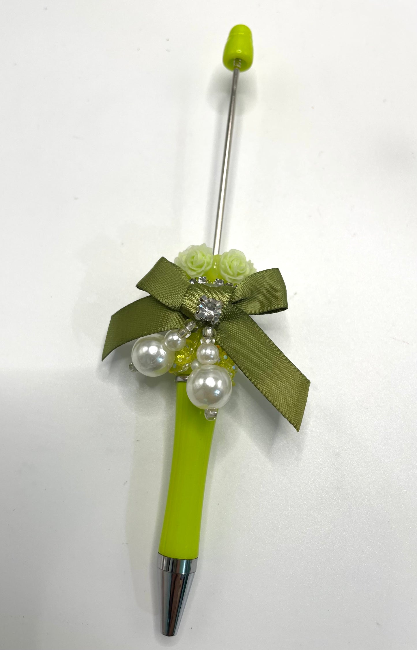 Beadable pen bow pen bow with pearl pen