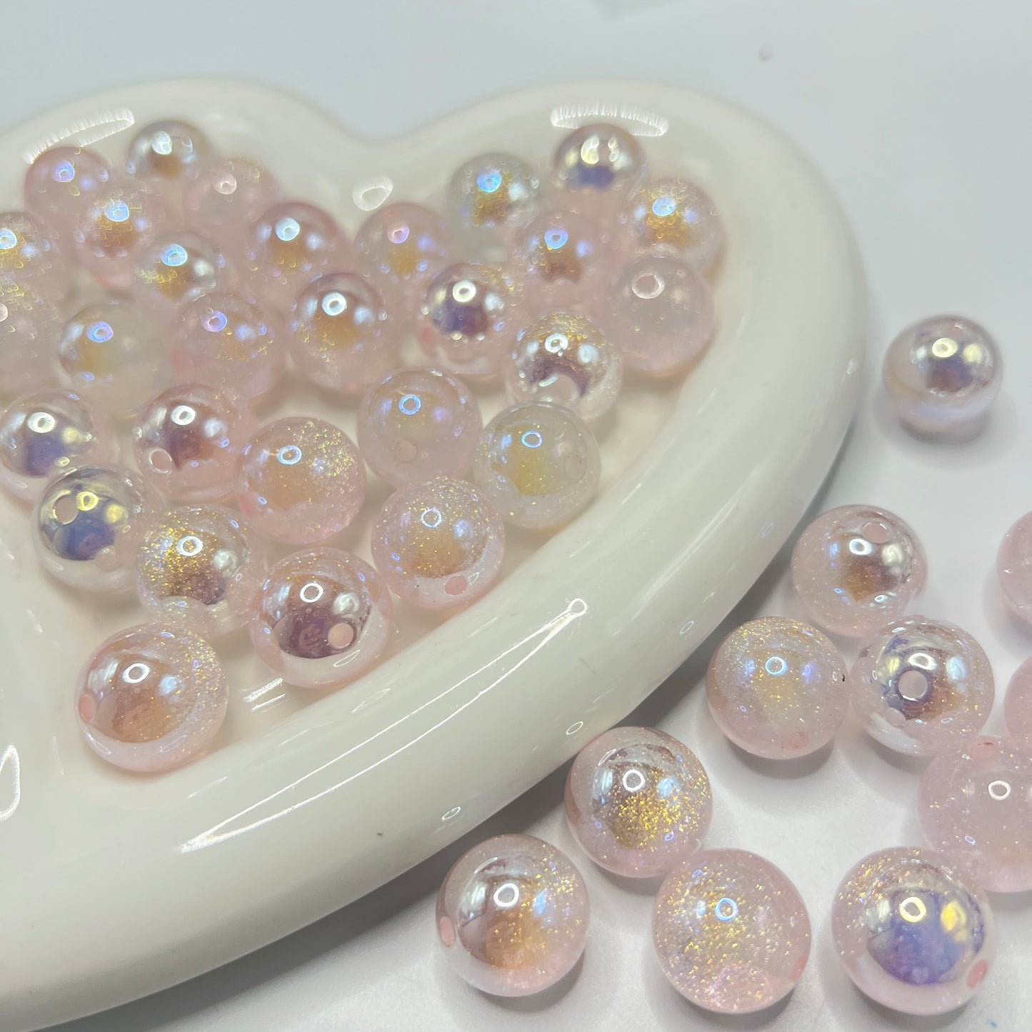 acrylic uv galaxy glitter beads diy beads colored random mix 16mm
