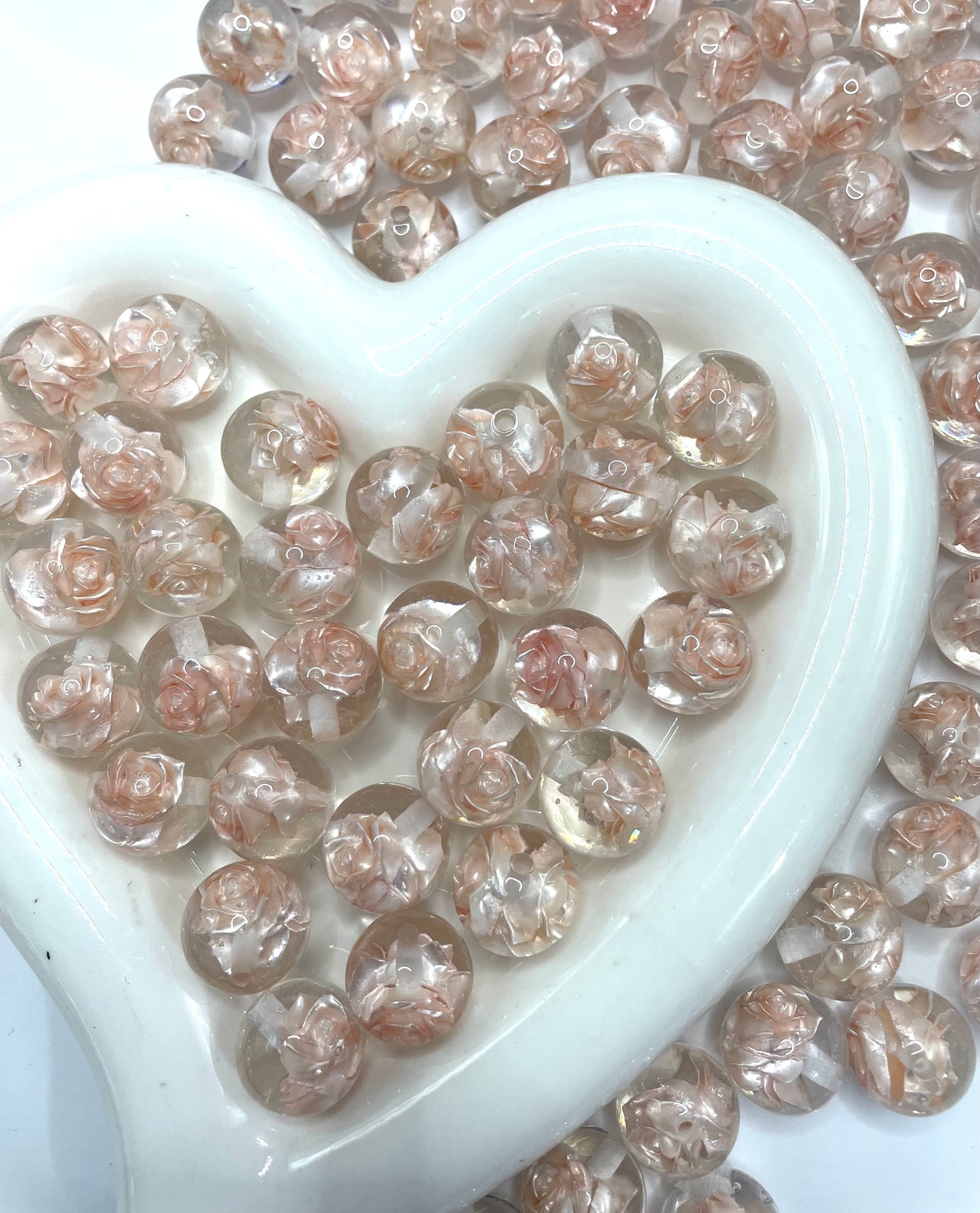 16mm acrylic resin beads with uv rose resin bead random mixed