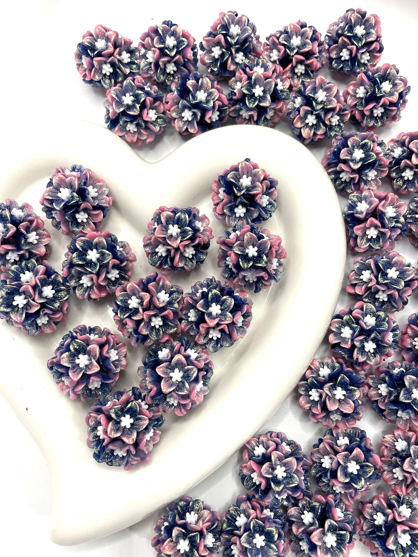Soft flower random mix color beaded flower diy beads