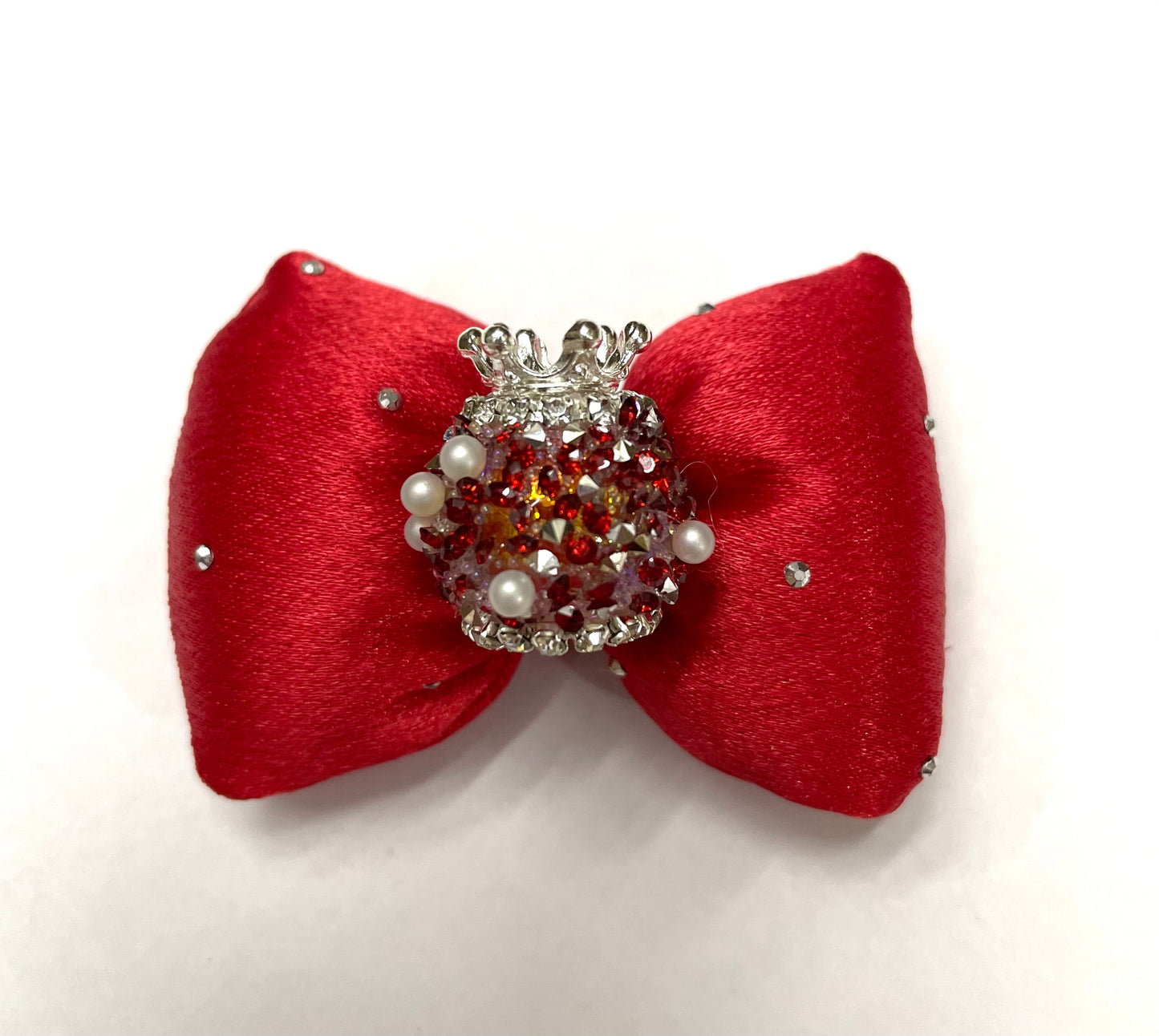 textile fabrica with crown bead fancy bead silk bow pillow fancy bead craft with crown organza silk finishing bow ,ornament with pearl and sugar stone, delicate handcraft ,randon mix color