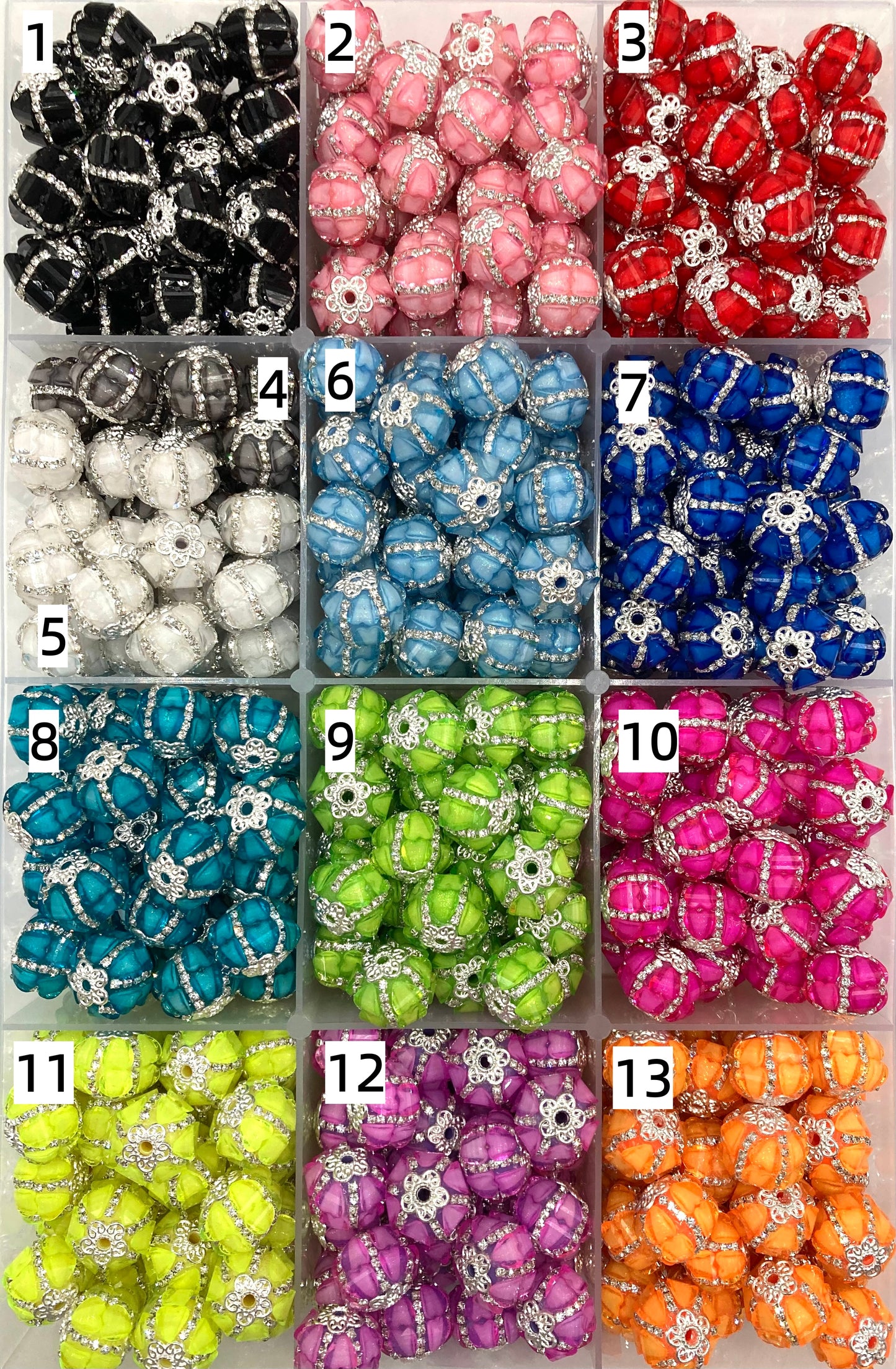 Fancy Beads Pumpkin lantern heart beads Acrylic heart piece Chain Metal gasket Random Mix 18mm