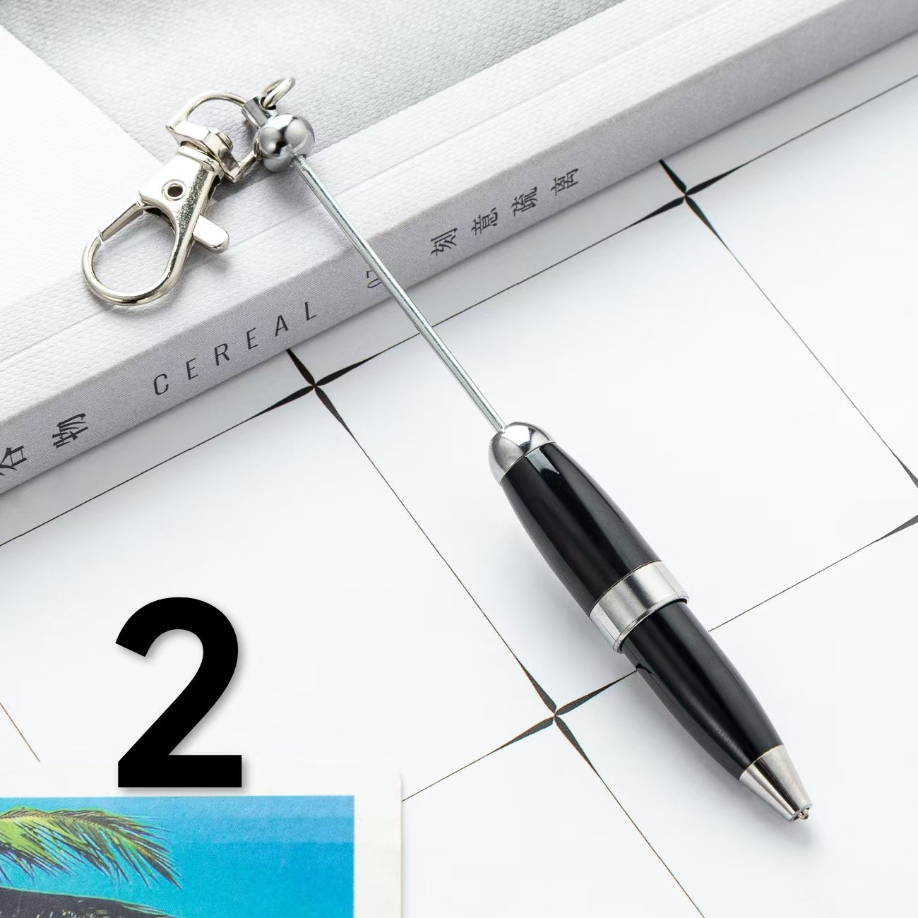 Bullet Beadable Pen and Metal Keychain