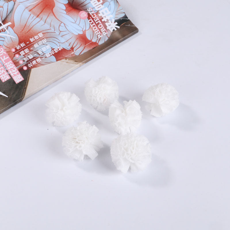 Gauze fabric flower ball Lace flower yarn ball Cotton flower ball Random Mix 40mm
