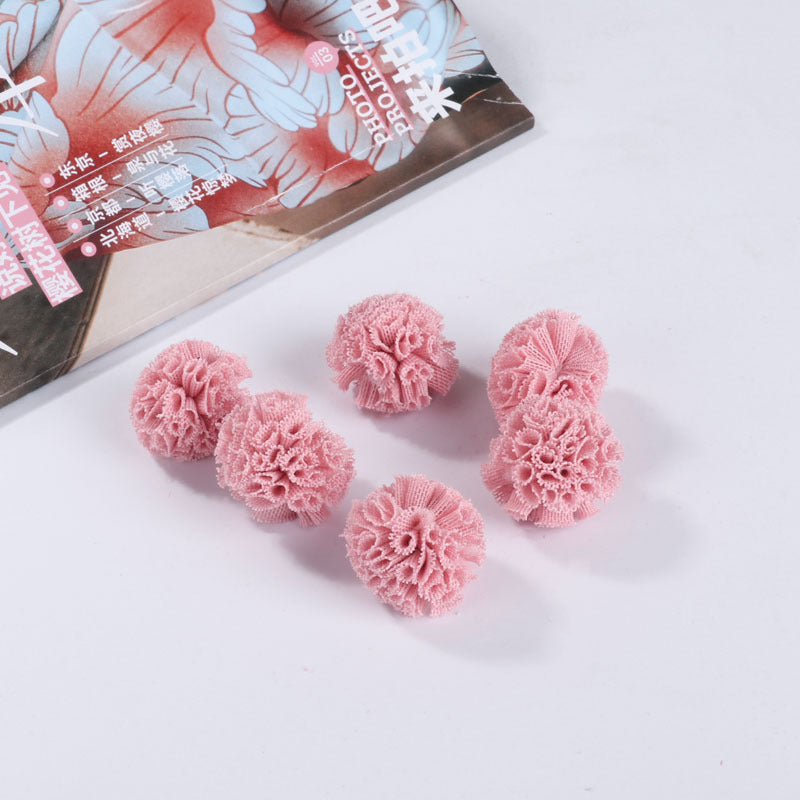 Gauze fabric flower ball Lace flower yarn ball Cotton flower ball Random Mix 40mm