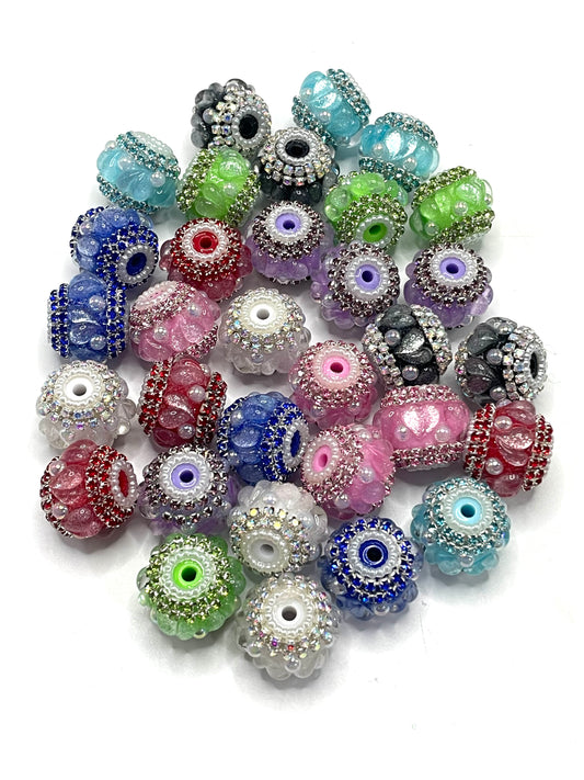 Fancy Beads Heart figure Beads Rhinestone Chain Pearl gasket Spacers Beads Random Mix