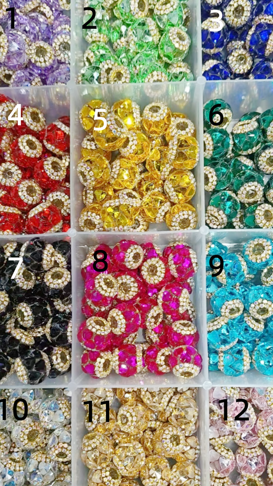Fancy Beads Golden Chain Heart Acrylic machine chain with heart DIY beading Random Mix