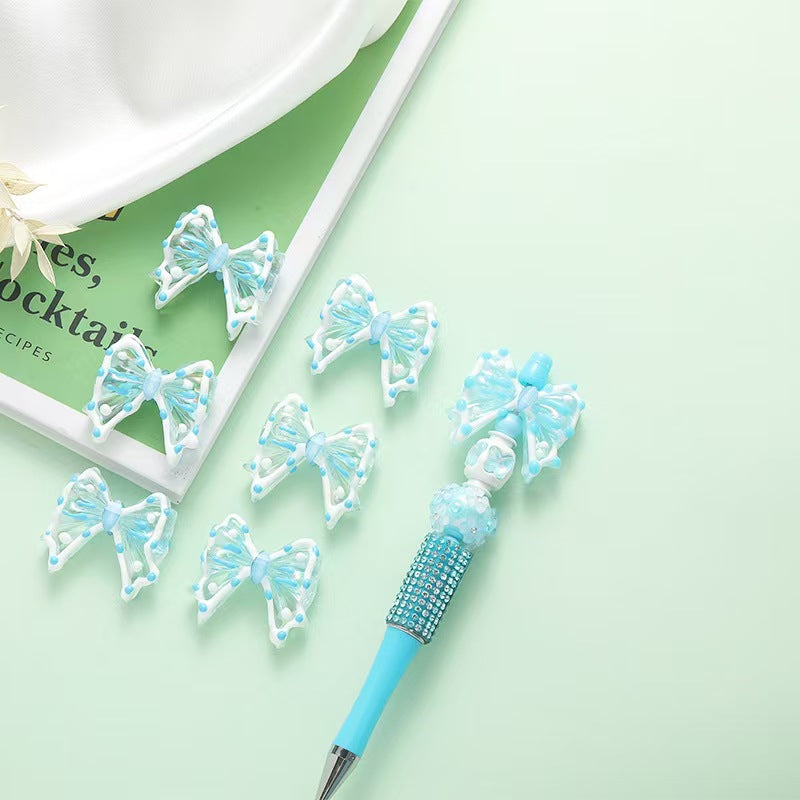 Hand-painted Acrylic Bowknot Beads