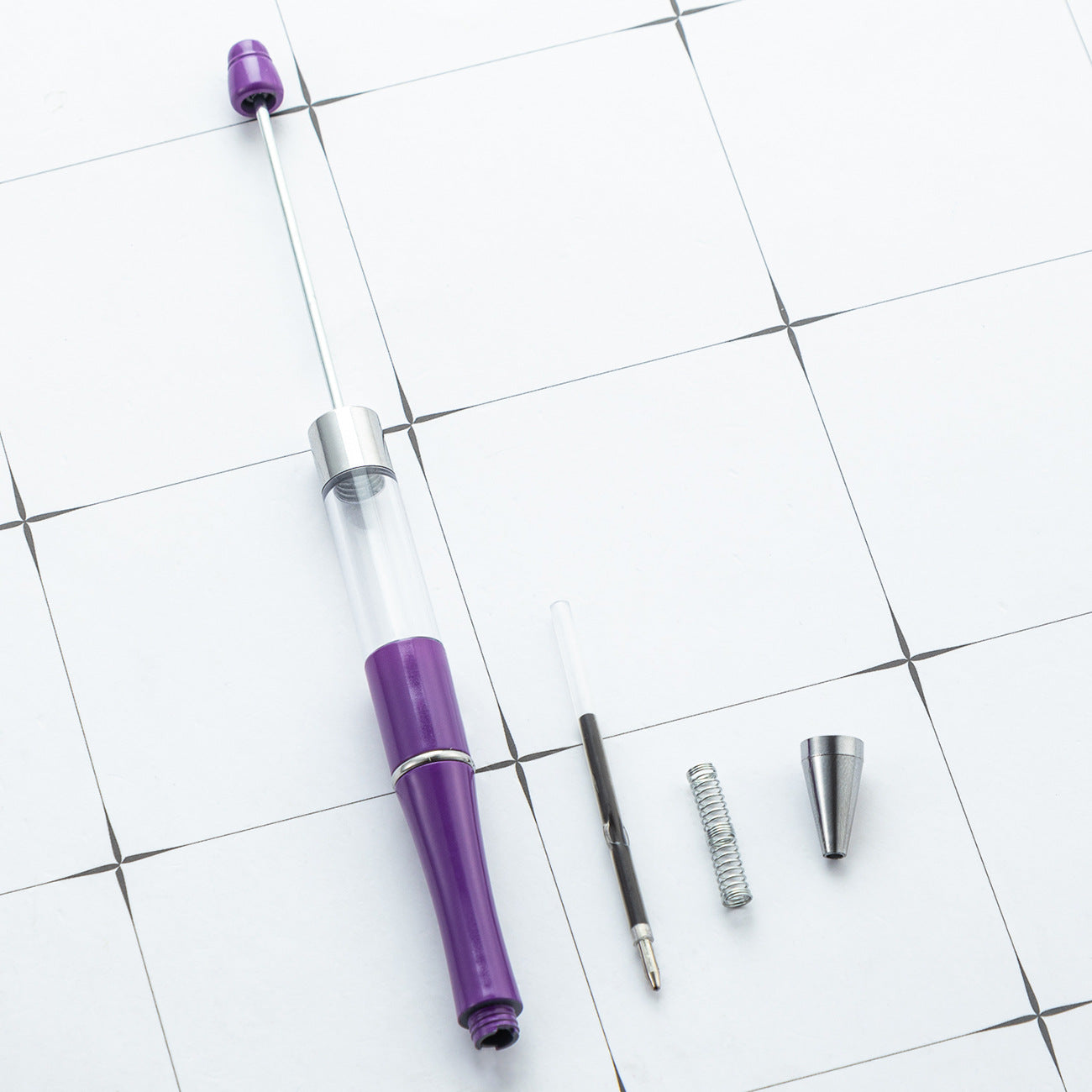 DIY Beaded ballpoint pen Empty tube can be filled with beaded ballpoint pen