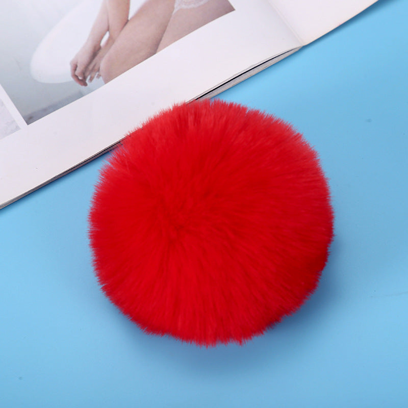 pom pom Imitation rex faux rabbit fur touching hairball Jewelry keychain imitation wool ball pendant 8mm Random Mix