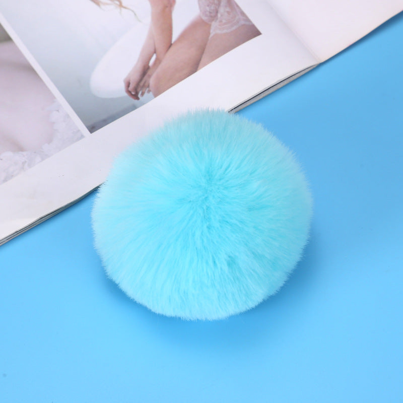 pom pom Imitation rex faux rabbit fur touching hairball Jewelry keychain imitation wool ball pendant 8mm Random Mix