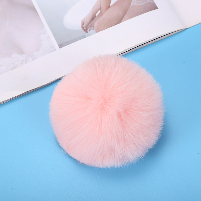 pom pom Imitation rex faux rabbit fur touching hairball Jewelry keychain imitation wool ball pendant 8mm Random Mix