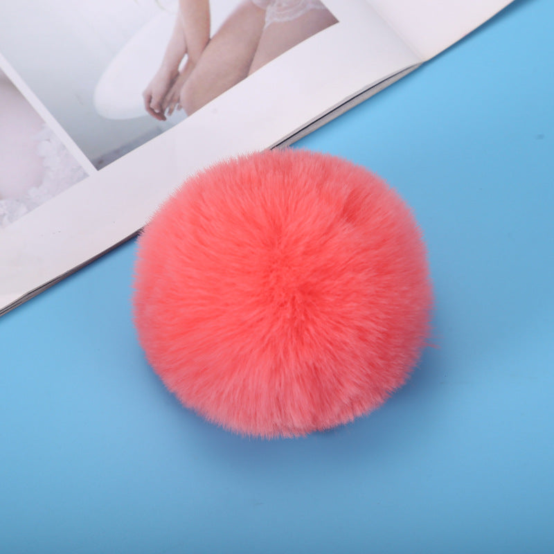 pom pom Imitation rex faux rabbit fur touching hairball Jewelry keychain imitation wool ball pendant 8mm Random Mix