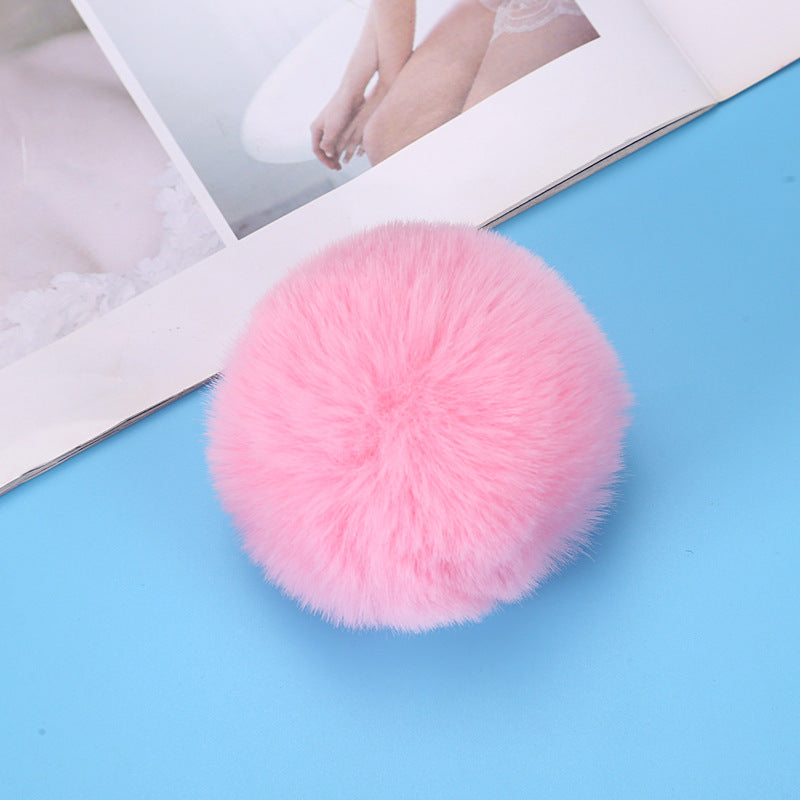 pom pom Imitation rex faux rabbit fur touching hairball Jewelry keychain imitation wool ball pendant 8mm Random Mix