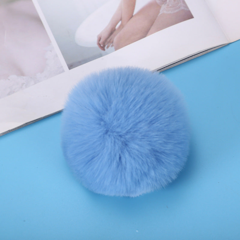 pom pom Imitation rex faux rabbit fur touching hairball Jewelry keychain imitation wool ball pendant 8mm Random Mix