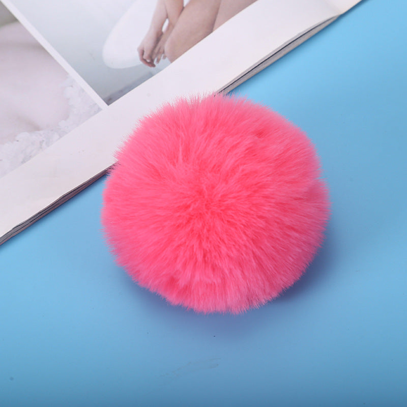 pom pom Imitation rex faux rabbit fur touching hairball Jewelry keychain imitation wool ball pendant 8mm Random Mix