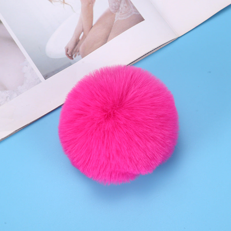 pom pom Imitation rex faux rabbit fur touching hairball Jewelry keychain imitation wool ball pendant 8mm Random Mix