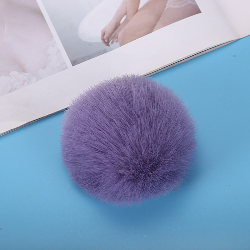 pom pom Imitation rex faux rabbit fur touching hairball Jewelry keychain imitation wool ball pendant 8mm Random Mix