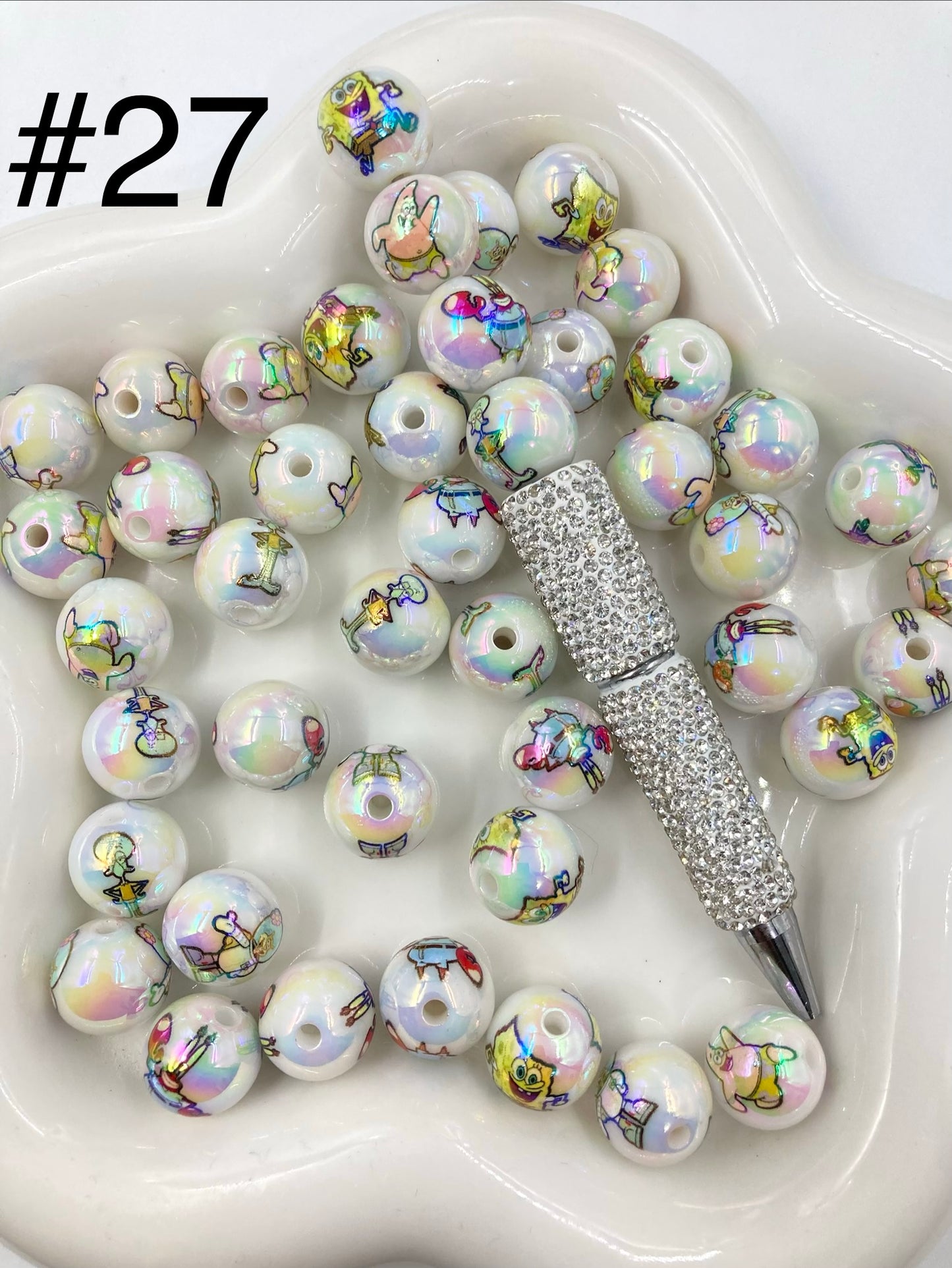 Acrylic Beads Collection Various styles Beads Cute cartoon print Beads 16mm