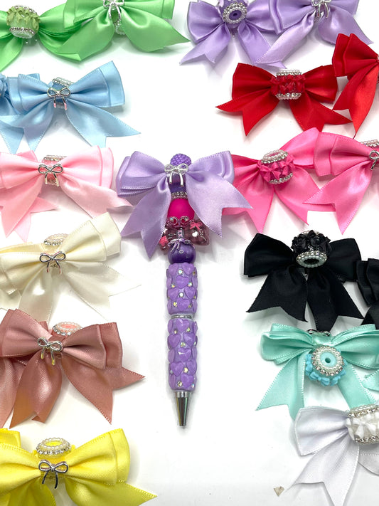 Fancy Beads Metal alloy bow Beaded beadable textile bow Silk with rhinestones Bows made of ribbons Wire netted bow tie Random Mix