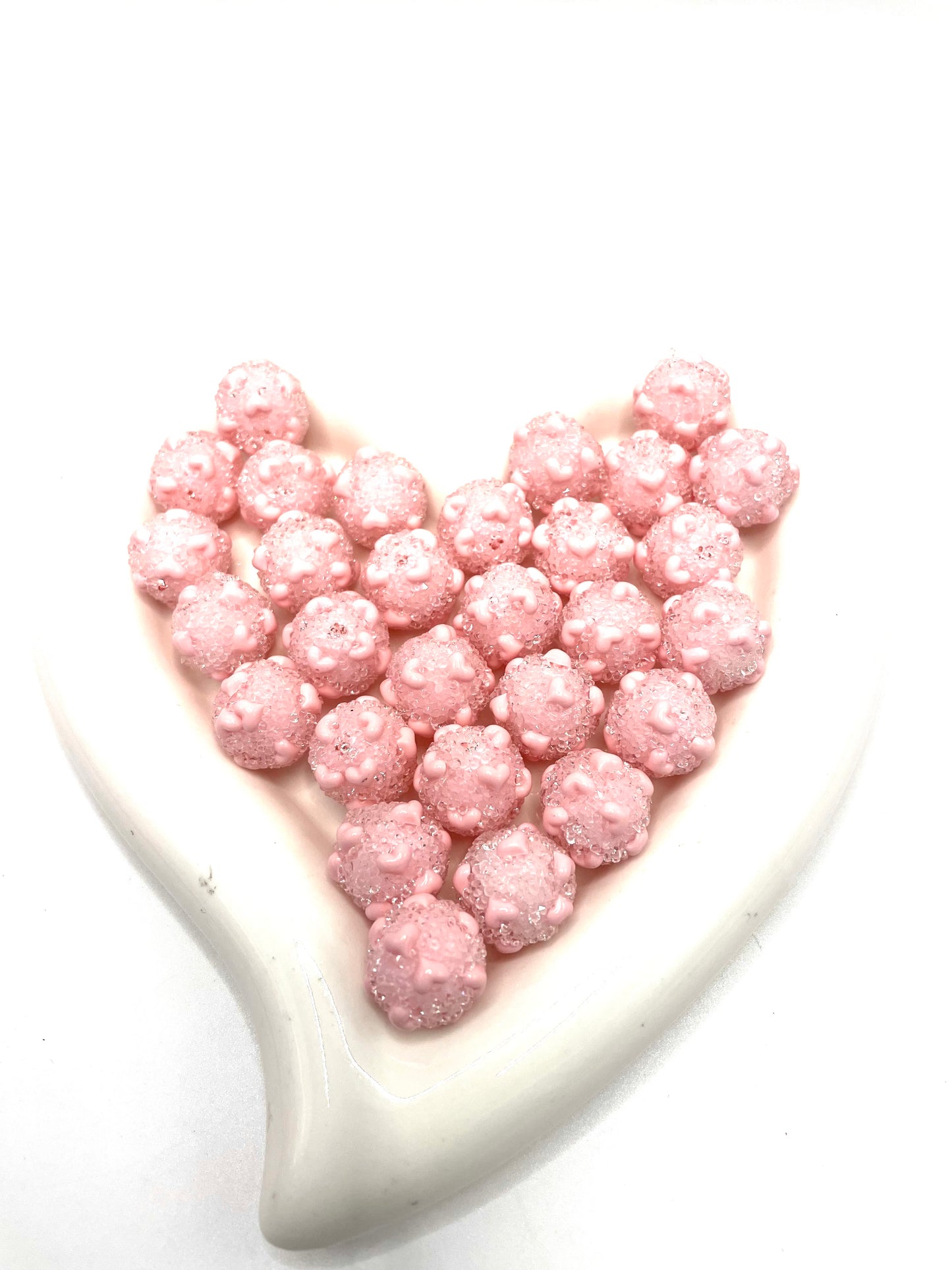 diy beaded beadable sugar beads with heart shape ,color ,random mix