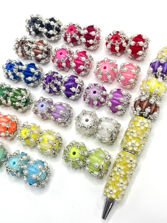fancy Acrylic Pumpkin beads lantern bead rhinestone chain pearls Multicolored beads Random Mix