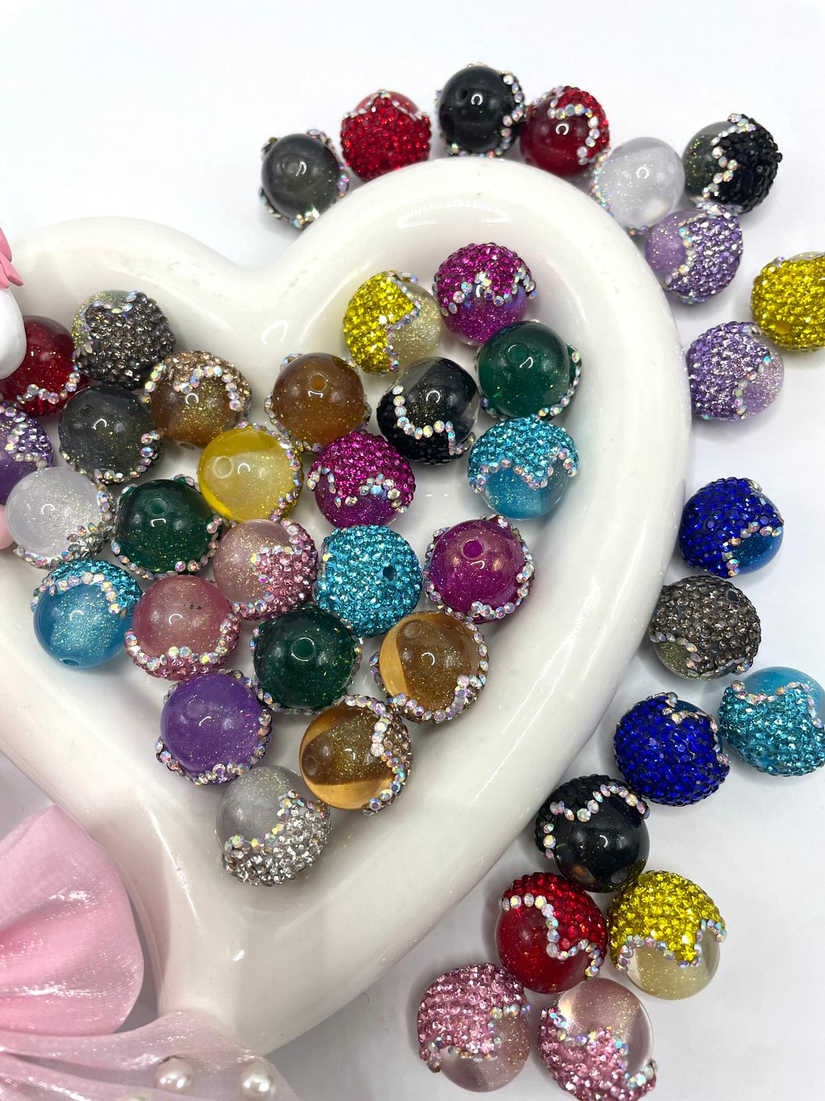 new arrivals fancy drip bead with glitter inside acorn bead glitter bead,radom mix color