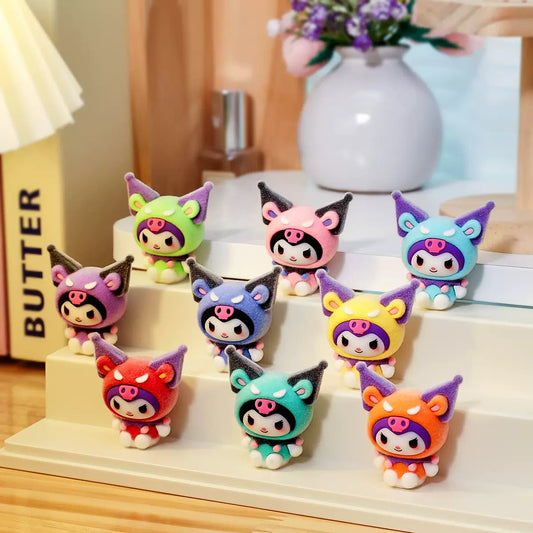 diy pen topper diy charms with HK characters figure fuzzy flocked hk kitty Kuku kuromy