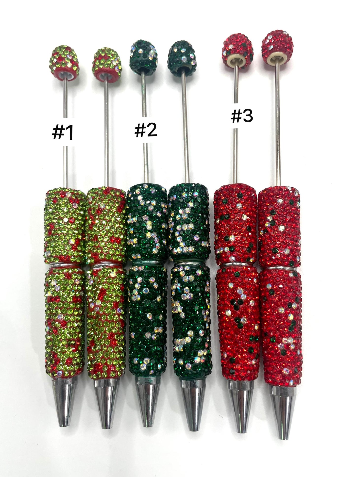 #21-#23fancy rhinestone pen clay rhinestone pen diy pen colored Christmas series colors