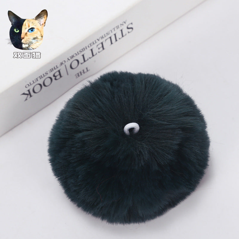 pom pom Imitation rex faux rabbit fur touching hairball Jewelry keychain imitation wool ball pendant 8mm Random Mix