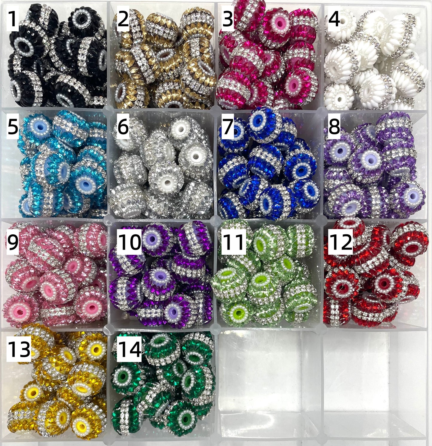 Fancy Beads mirror Acrylic beads Double-layer chain Pearl gasket Random Mix 17mm
