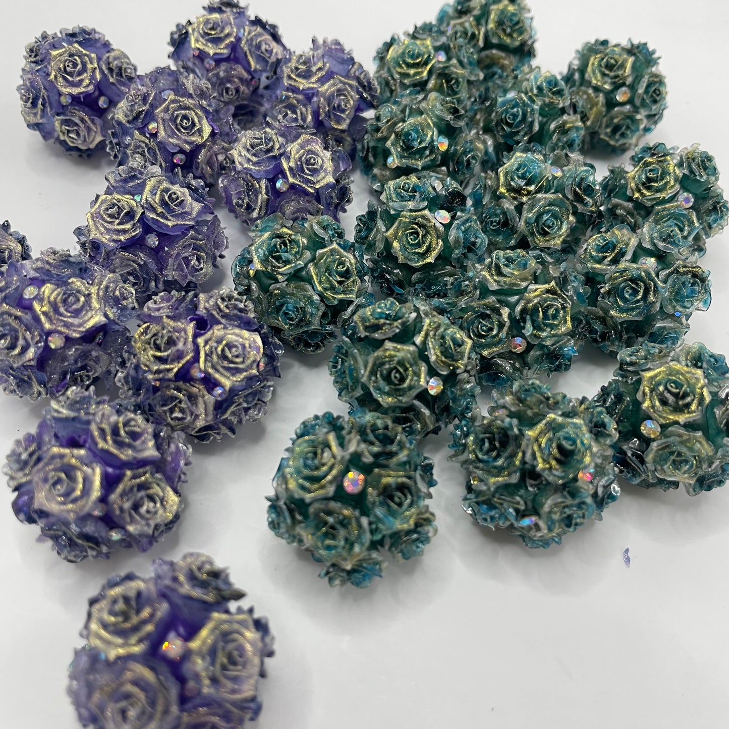 Soft flower bow beads bow heart beads