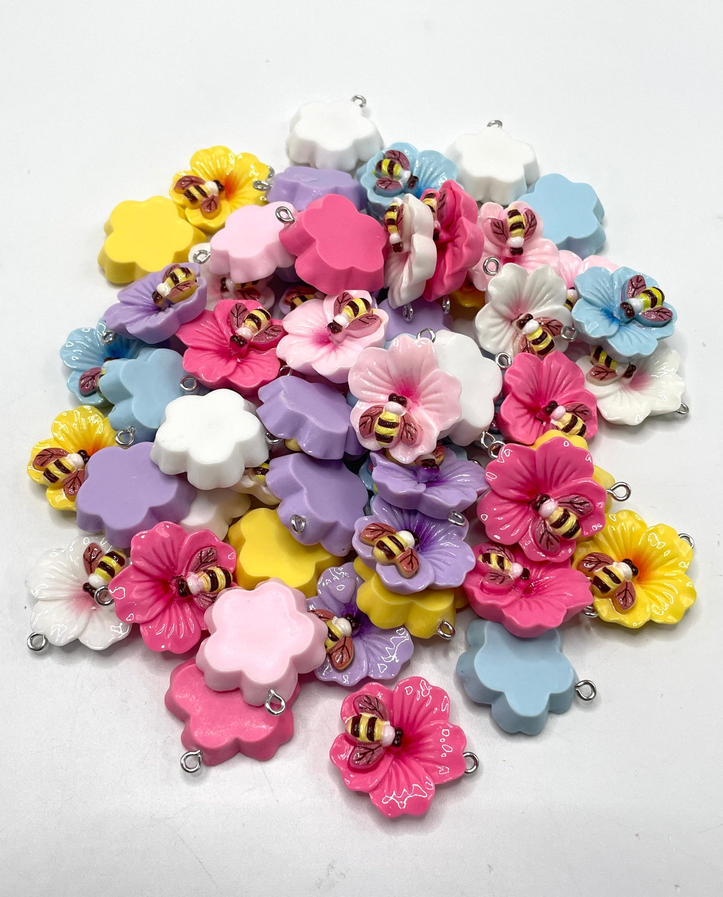 Acrylic flower honey pendant DIY accessories Earrings 25mm Random Mix