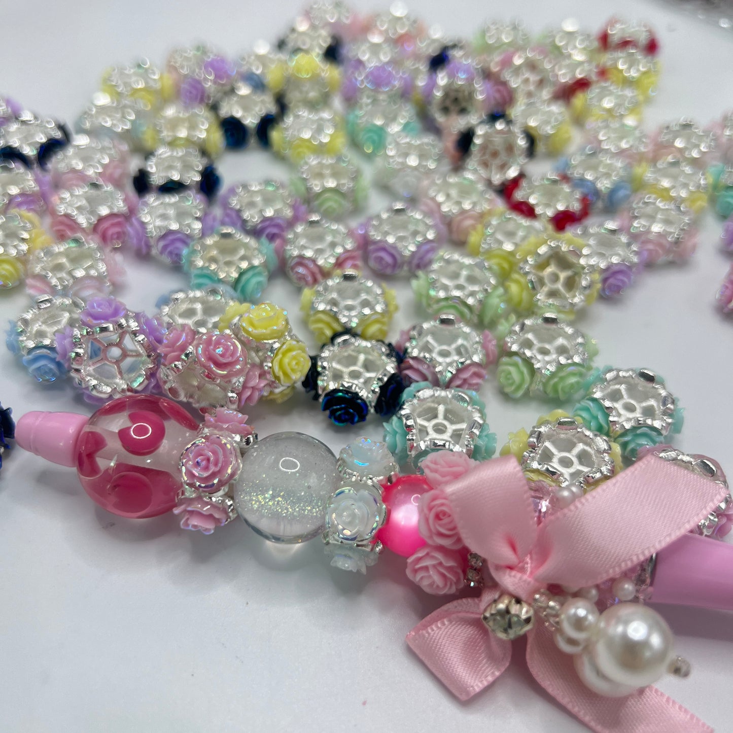 flower spacer mental spacer with flower random mixed