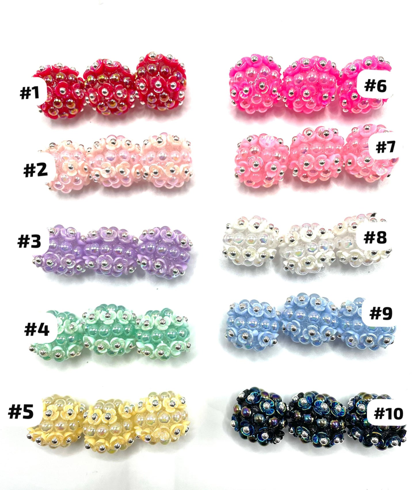 Diy beaded beadable fancy bubble flower beads