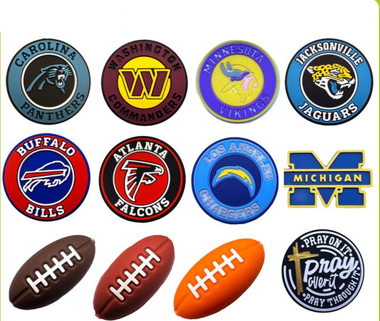 Rugby team silicone beads Team jersey string pen beads Stringed bead DIY loose bead jewelry