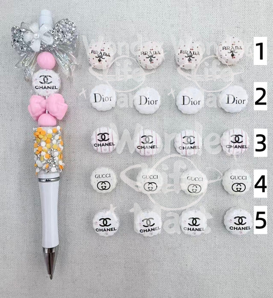 Acrylic beads Luxury jewelry beads Hipster brand logo 16mm Random Mix