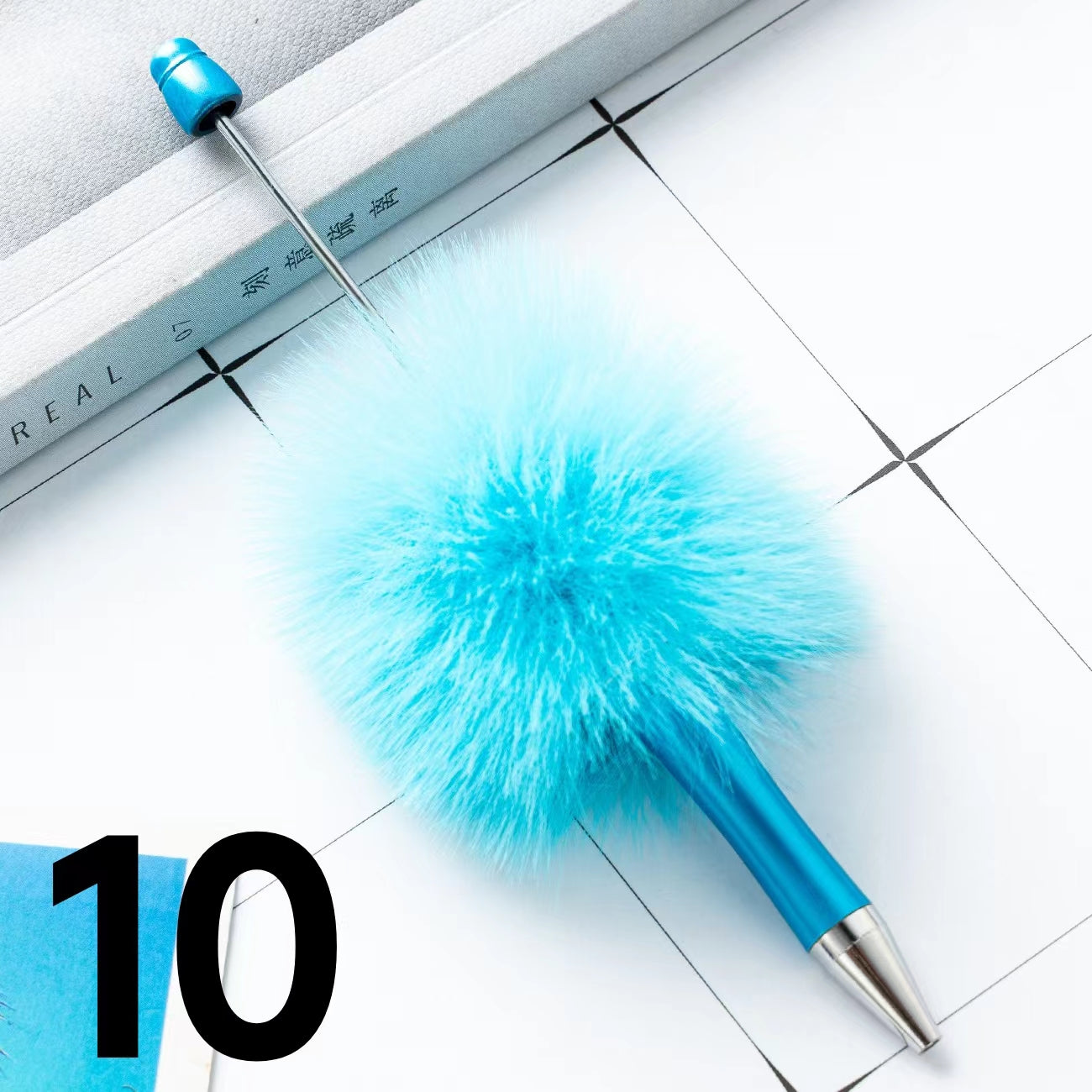 Colored Fluffy Furry Beadable Beaded pen (in the between )
