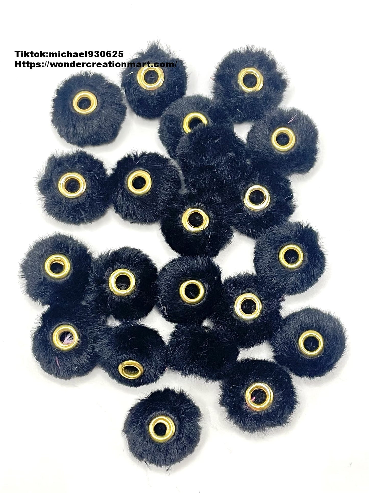 Fuzzy Spacer Pom Pom Flutty Hard With Downy Beads and Random Mix,16mm Optional Color