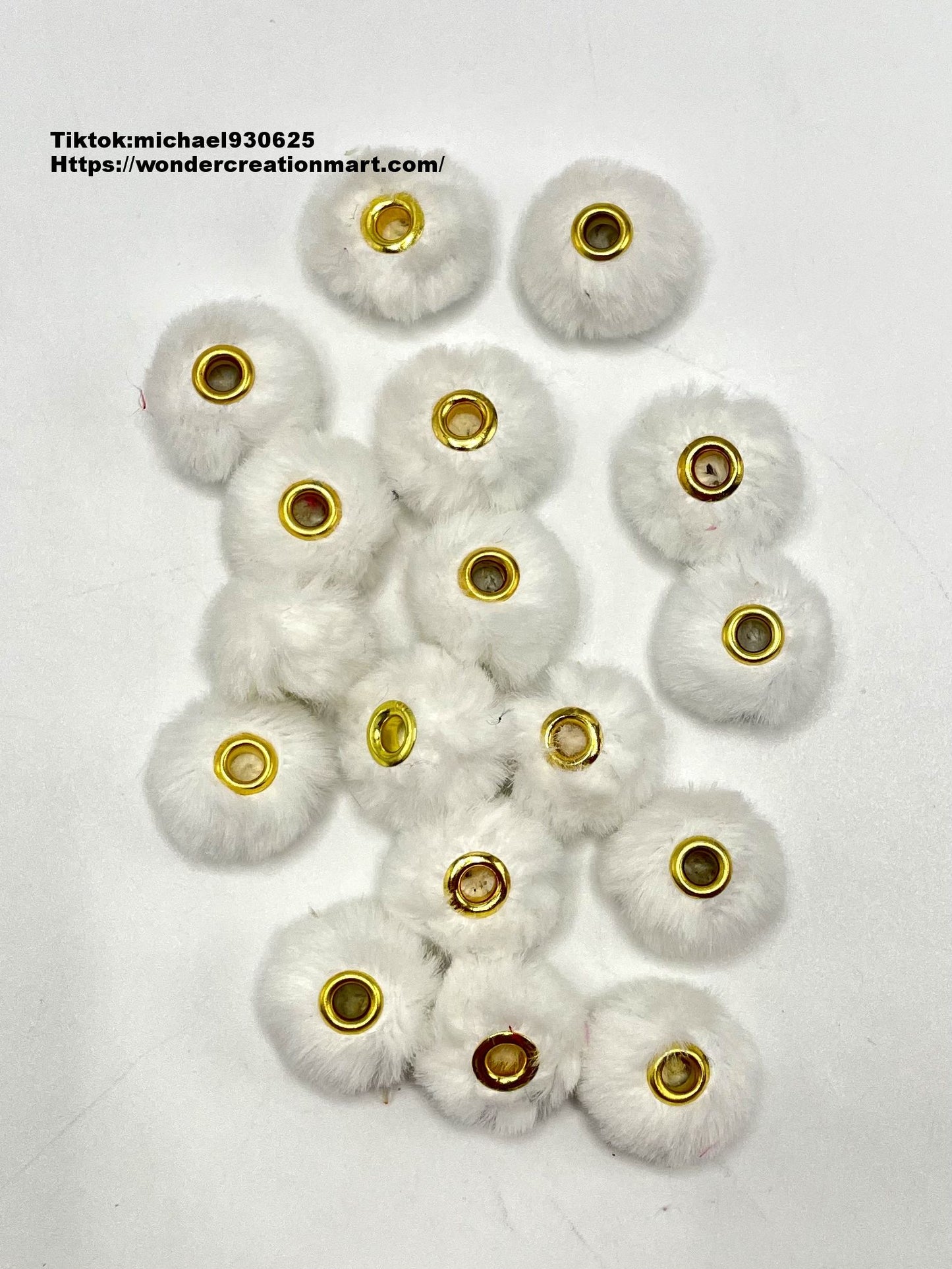 Fuzzy Spacer Pom Pom Flutty Hard With Downy Beads and Random Mix,16mm Optional Color