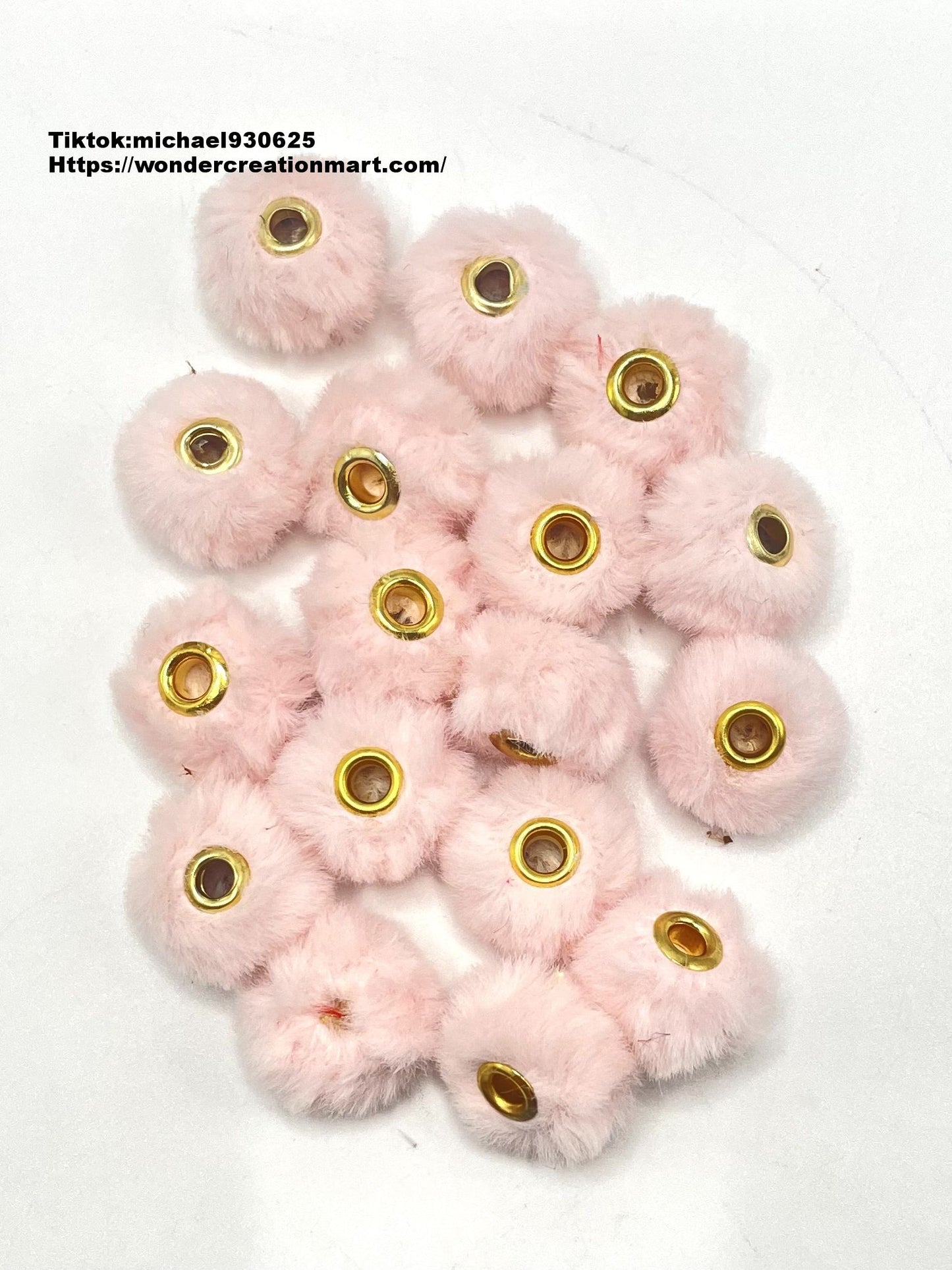 Fuzzy Spacer Pom Pom Flutty Hard With Downy Beads and Random Mix,16mm Optional Color