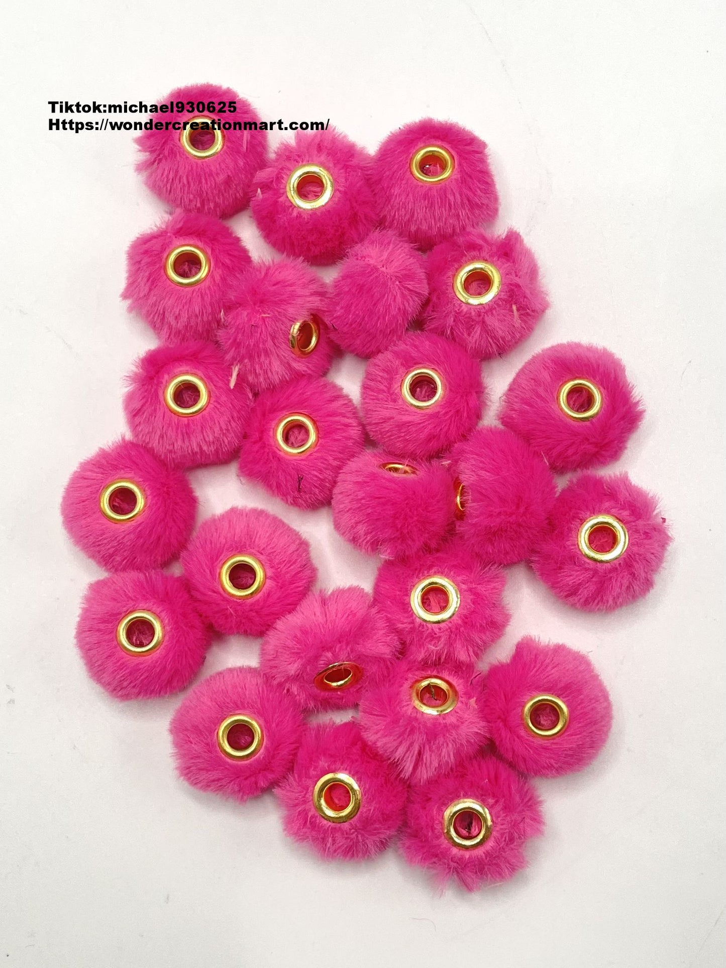 Fuzzy Spacer Pom Pom Flutty Hard With Downy Beads and Random Mix,16mm Optional Color