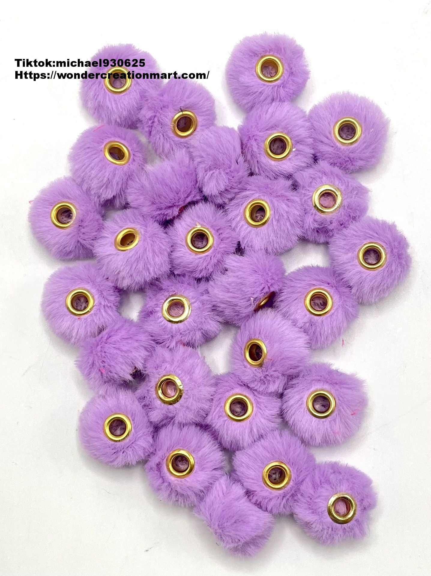 Fuzzy Spacer Pom Pom Flutty Hard With Downy Beads and Random Mix,16mm Optional Color