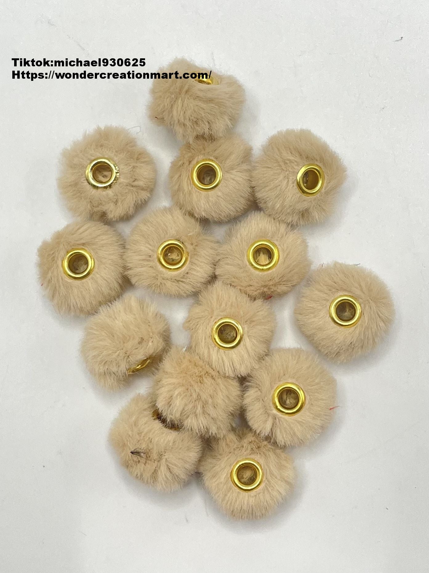 Fuzzy Spacer Pom Pom Flutty Hard With Downy Beads and Random Mix,16mm Optional Color