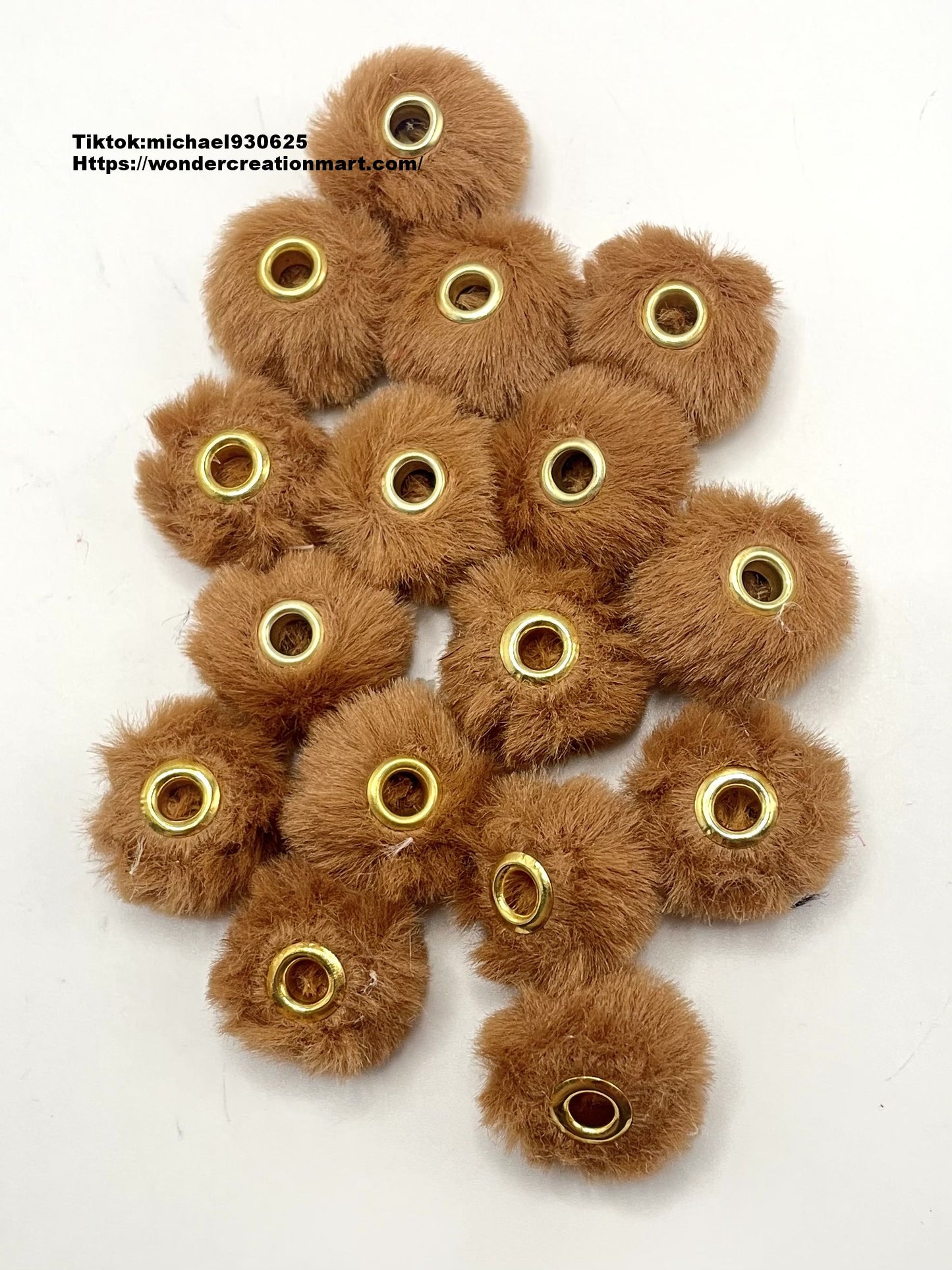 Fuzzy Spacer Pom Pom Flutty Hard With Downy Beads and Random Mix,16mm Optional Color