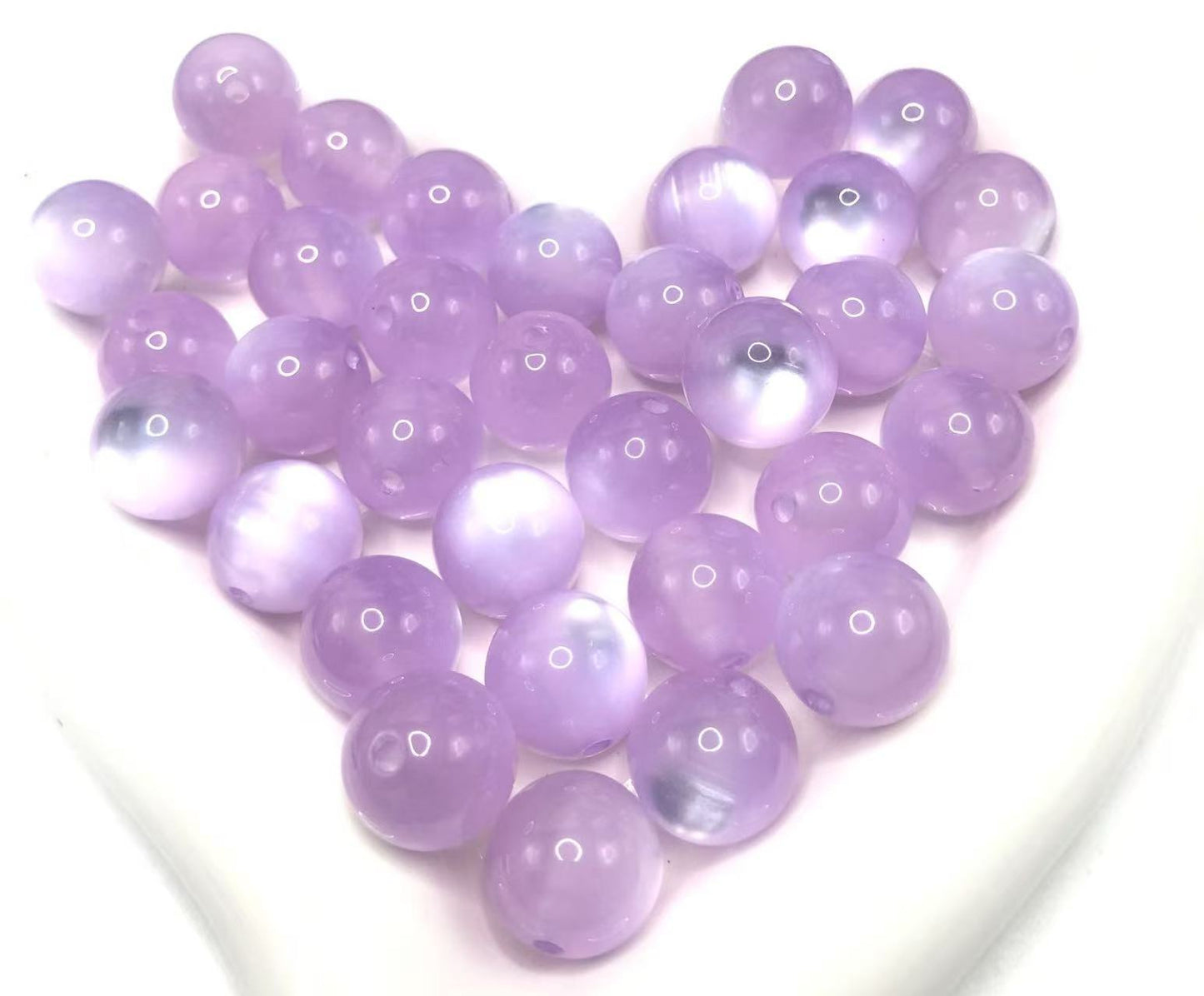 cat eye Acrylic beads glitter Multicolored cat's eye beads 16mm Random Mix