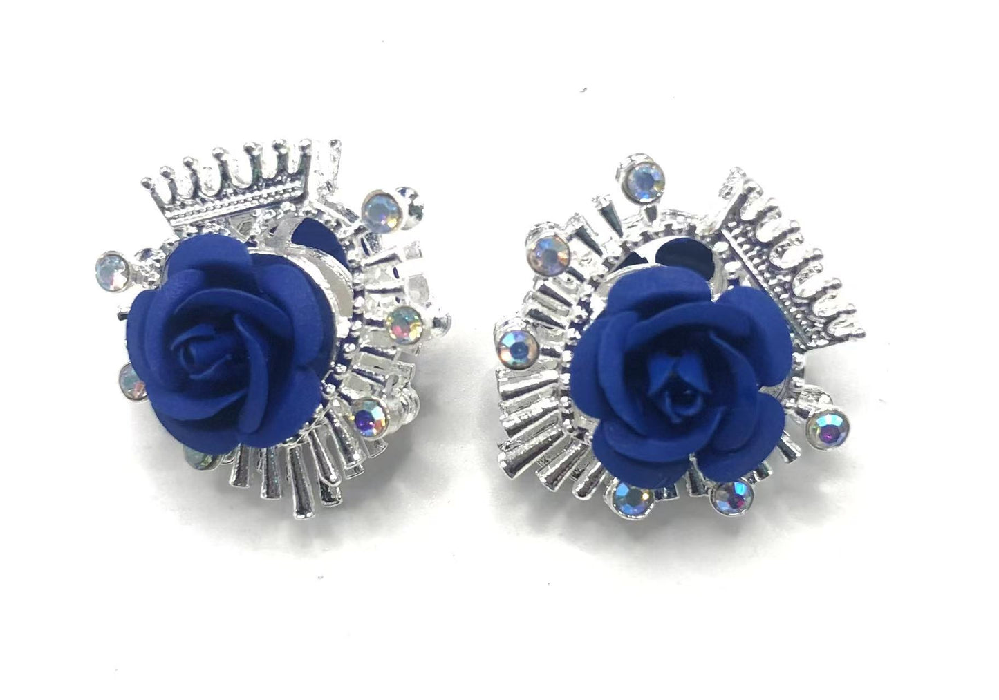 fancy alloy beads Metal rose flower beads glitter Multicolored roses 23mm Random Mix