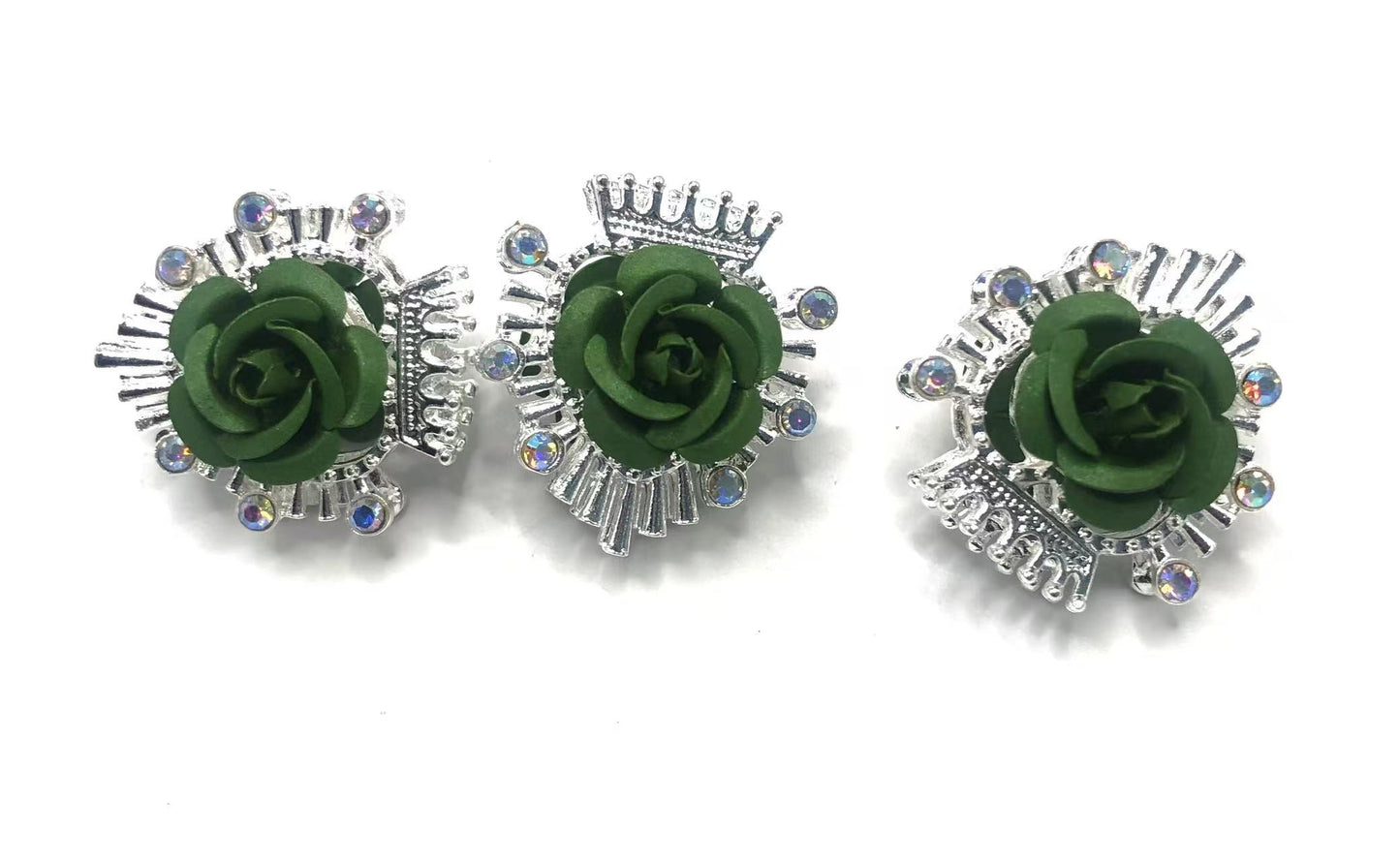 fancy alloy beads Metal rose flower beads glitter Multicolored roses 23mm Random Mix